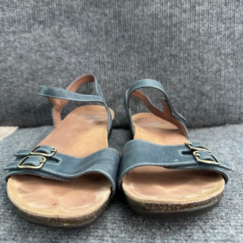 Dansko Rebekah Slate Blue Leather Buckle Ankle Strap Sandals Womens Size 38 - Picture 3 of 8